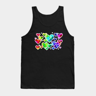 Rainbow hearts white Tank Top